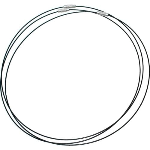 8SEASONS Steel Wire Choker Necklaces Silver Color Black 45.6cm(18") long,10 PCs Hot new