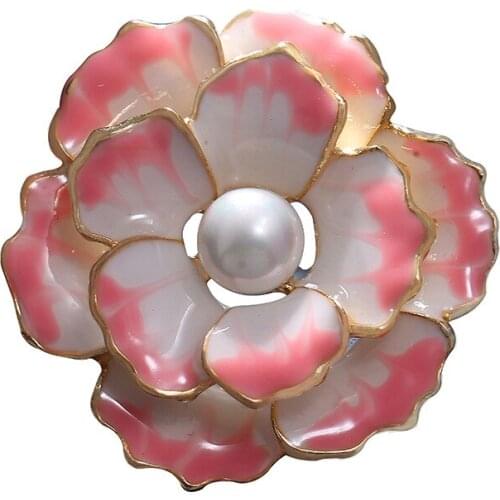 SHARPPIN Enamel Flower Brooch Pin For Women Purple Pink Yellow Scarf Buckle Party Jewelry Brooches Clothing Accessroies