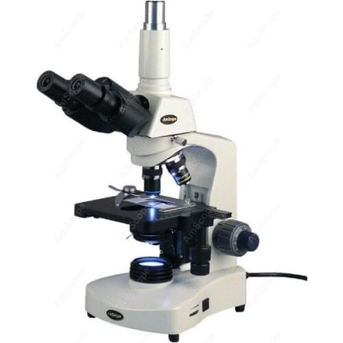 LED Biological Compound Microscope--AmScope Supplies 40X-1600X 3W LED Biological Trinocular Compound Microscope