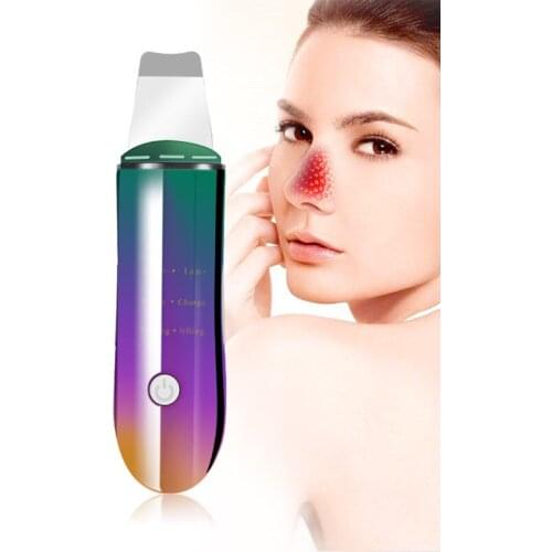 Ultrasonic Facial Scrubber Multifunctional Ion Deep Face Cleaning Peel Lift Rechargeable Skin Care Device Beauty Instrument