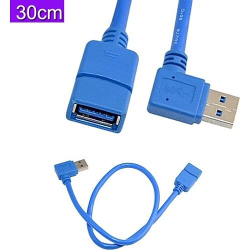 USB3.0 data extension cable AM-AF AM right side bend 90 degree elbow extension cable 0.3M