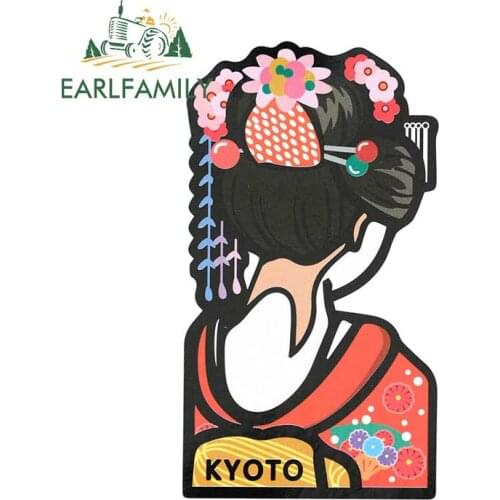 EARLFAMILY 13cm x 7.3cm for Kyoto Tokyo Japan Kimono Anime Vinyl Car Stickers Motorcycle Scratch-Proof Car Door Protector Decal