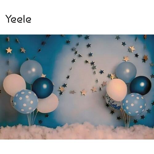 Yeele Baby Birthday Backdrop Photocall Balloon Party Decor Clouds Banner Photography Background Photo Studio Photographic Props