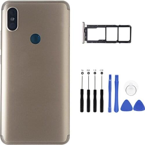 For Xiaomi Redmi S2/ Redmi Y2 Battery Back Cover Rear Housing Metal Rear Door Card Tray Holder Repair Spare Parts+Side Key