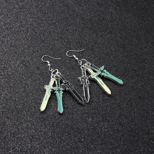 Anime Fate Stay Night Earring Sword Art Online KILL La KILL Red Scissor Blade Earrings for Women Men Earrings Fashion Jewelry