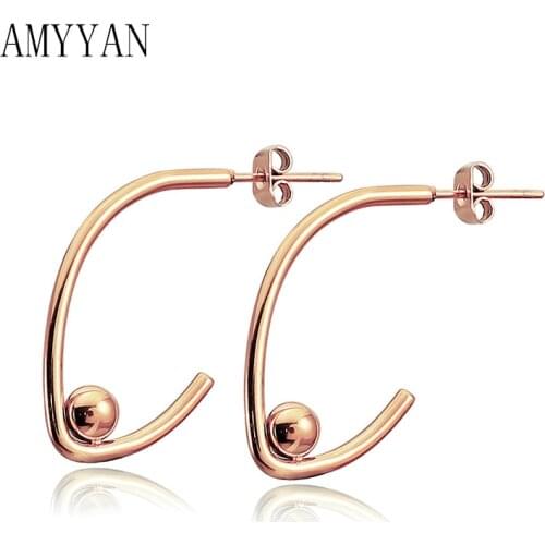 2 Colors Charm Earring Couples Trendy Elegant Small Ball Ear Jewelry Party Present Stainless Steel Ball Stud Earrings Pendientes