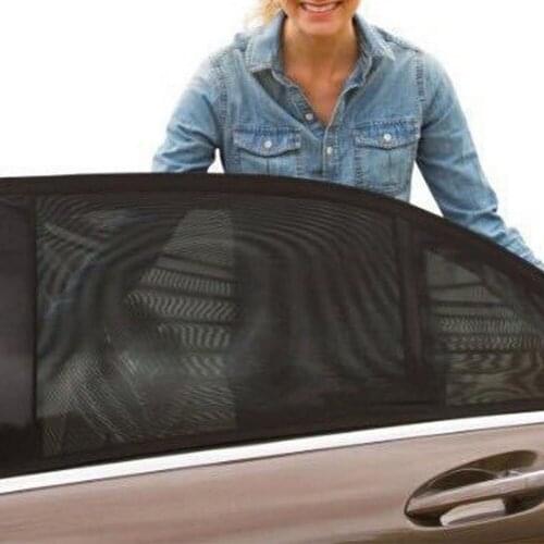 2Pcs Auto Car Rear Side Window Sunshade Mesh Sun Visor Shade Cover Shield UV Protector Sunshade Breathable Baby Pet UV Protector