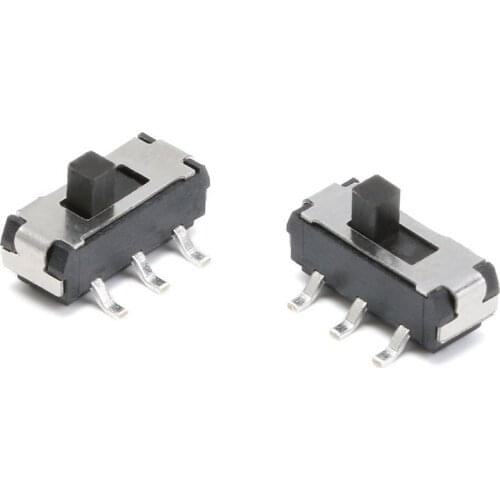 20pcs Toggle Switches MSS-22D18 MSS22D18G2 double 6 feet two block MSS-22D18G2 2P2T handle high 2MM SMD Slide Switch DC 12V