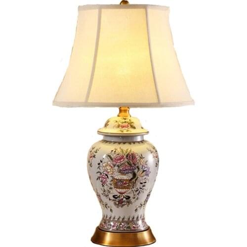 High End America Ethnic Style Hand Painted Ceramic Copper Table Lamp For Living Room Bedroom Wedding Decor H 68cm 1742