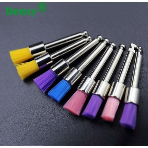 Denxy 400pcs Dental Nylon Polishing Brushes Bowl Shape Dental Prophy Brush for Bending Machine colorful high quality