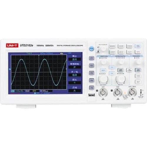 UNI-T UTD2102E Dual-Channels Digital Display Oscilloscope 500MSa/s Color Screen High Precision 7 Inch 800×480 Handheld EU/UK/US