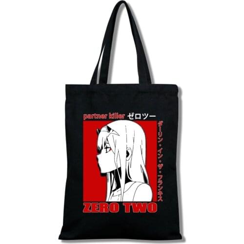 Jute Shopping Bag for Darling in the Franxx, Cotton Net Shopping Bag, Foldable Jute Bag