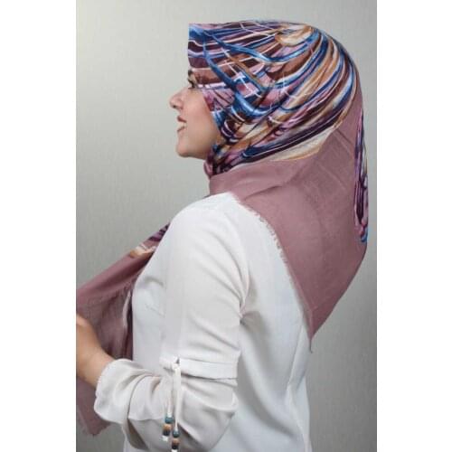 ERİPEK PATTERNED LINEN FLAMLI SCARF-PATTERN-12-RENK-12