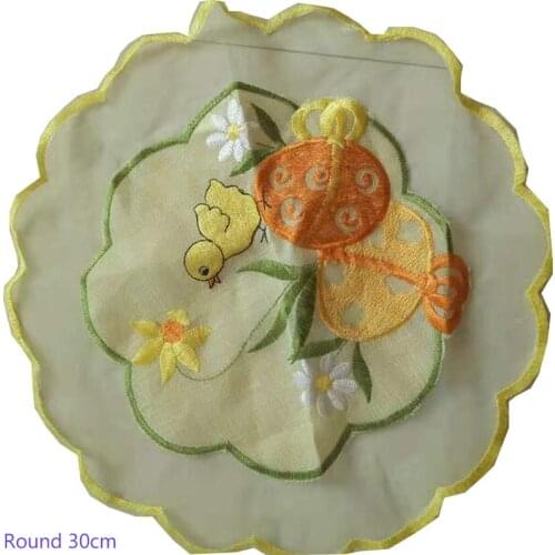 Europe Cartoon Easter embroidery lace table place mat pad cloth cup coaster placemat mug coffee dish tea doily kitchen tableware