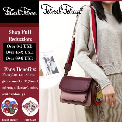 FELIX & FELICIA Fashion Shoulder Bags For Women 2021 Ladies Casual Genuine Leather Crossbody Luxury Designer Flap Messenger Bag