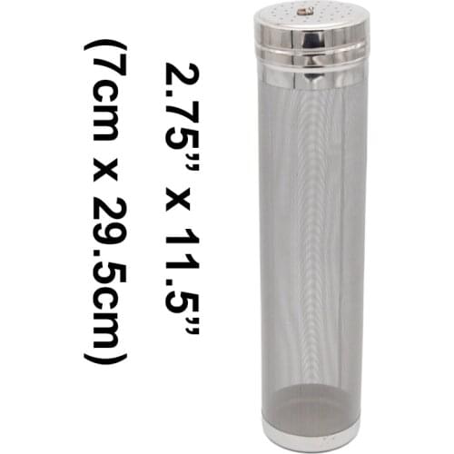 2.75"x11.5" Cornelius Dry Keg Hop Filter with Lid 300 micron Stainless Steel 304 Beer and Tea Kettle Brew Filter