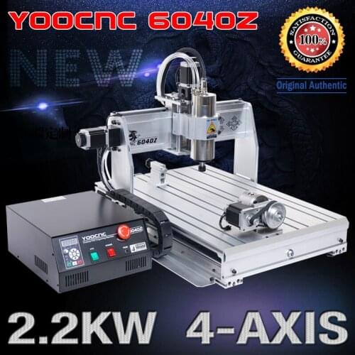 6040Z-USB rotary axis 4axis 2.2kw CNC Router metal CNC engraver milling machine with mach3 remote control,free tax to Russia