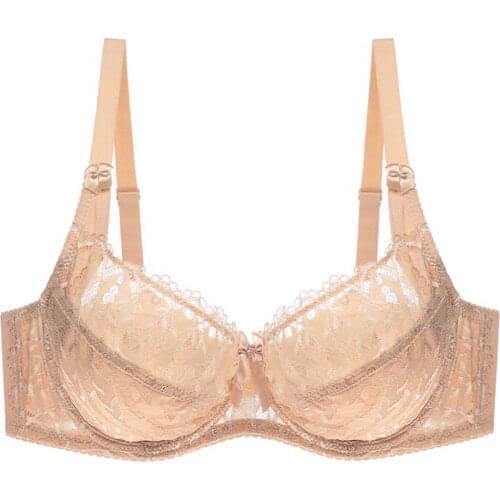 YANDW beautiful mesh bras for women lace bralette embroidery bow transparent underwire sexy lingerie 36D 38D 40D 42D 44D 4510