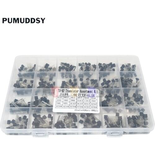 24values TO-92 Transistor Assortment Assorted Kit Each BC327 BC337 BC517 BC547 BC548 BC549 2N2222 3906 3904 5401 5551 C945 1015