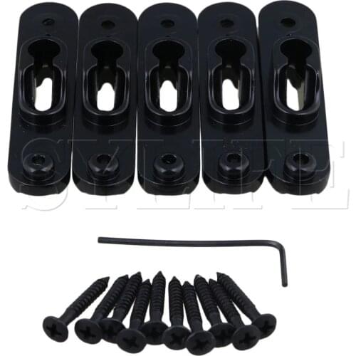 5x Single String Bass Bridge for 5 String Electric Bass Instrument Black