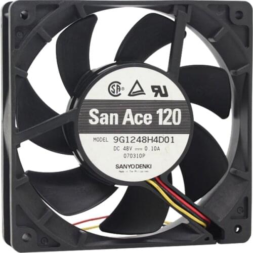 Original for Sanyo 9G1248H4D01 DC 48V Fan 120mm 12cm 0.1A 3-wire 12025 12cm silent Cooling fan