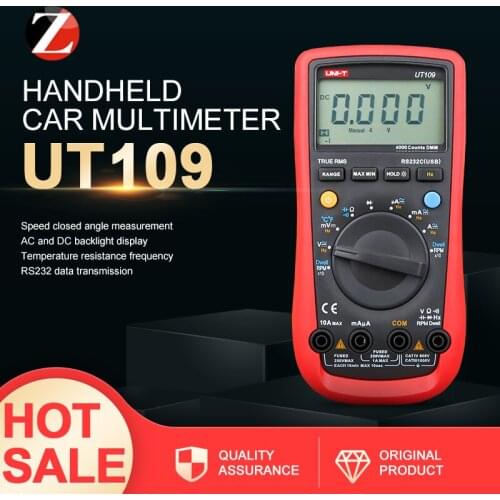 Handheld Automotive Multipurpose Meters UNI-T UT109 Auto Range Multimeters USB PC Connect Dwell Tach LCD Backlight UT109