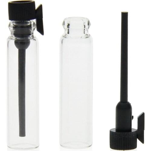 50pcs/lot 1ml Mini Glass Perfume Small Sample Vials Bottle Empty Laboratory Liquid Fragrance Test Tube Trial Bottle #246897