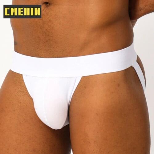 CMENIN Mens Gay Men Underwear Man Thong Jockstrap G String Thongs Mens Underpants Pure Cotton Solid Male Panties Lingerie BP.01