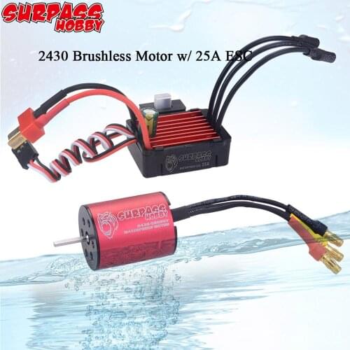 SURPASSHOBBY Waterproof Combo 2430 5800KV 6300KV 8200KV Brushless Motor w/ 25A ESC for 1:16 1:18 GTR/Lexus RC Drift Racing Car