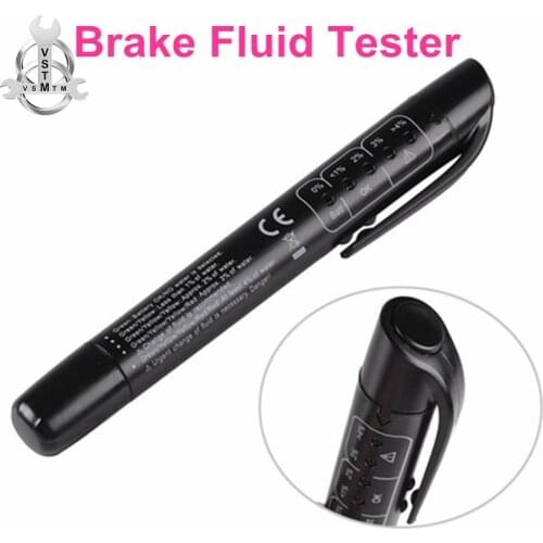 Auto Liquid testing Brake Fluid Tester pen 5 LED indicator display for DOT3/DOT4 mini electronic pen brake fluid tester Digital