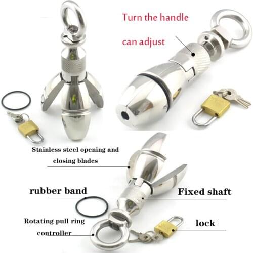 Heavy Stainless Steel Anal Plug With Lock,Openable Big Butt Plug Anal Dilator Male And Female Chastity Device BDSM Anal Sex Toy