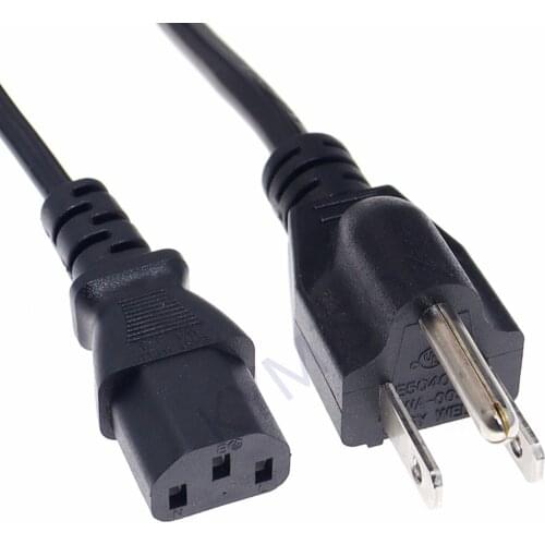 US NEMA 5-15P 3Pin To IEC320 C13 Power Cable 18AWG UL Certificated Japan Canada Brazil Power Extension Cord Wire (3*0.824)