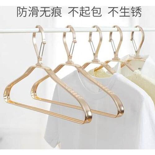 10pcs/lot Space Aluminum Alloy Clothes Hangesr Anti-rust Non-slip Metal Coat Hanger Heavy Duty Wind-Proof Clothing Hanging