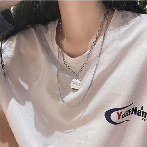 Vintage Multi Layered Womens Necklaces Pearl Round Coin Gold Necklaces Bohemia Fashion Long Pendant Necklace 2021Jewelry