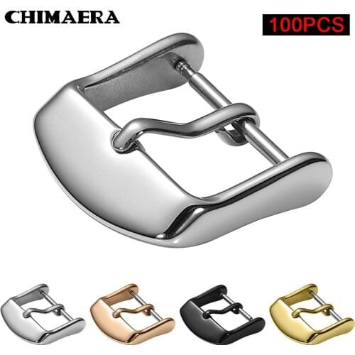 CHIMAERA 50 Pairs Watch Band Buckle 10 12 14 16 18 20mm 316L Stainless Steel Wholesale Price Polished Buckle Watch Clasp