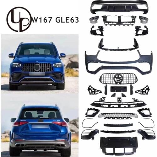 High quality newest car auto parts body kits GLE63 car bumpers for W167 GLE200 GLE350 GLE45 upgrade to GLE63 style facelift part