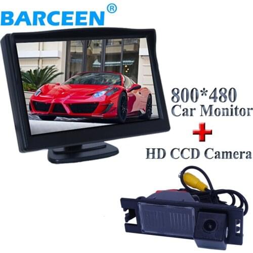 Lcd screen display for universal car rear monitor 5" +original car parking camera hd ccd night vision use for Hyundai IX35