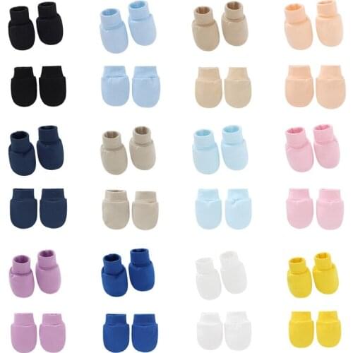 2 Pair Baby Newborn Soft Cotton Face Protection Gloves Foot Cover Set Anti Scratch Handguard Mittens Footguard Socks Kits