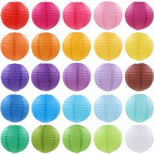 4''(10cm) 10Pcs/lot paper lantern Chinese round lamp festival decoration Lampion Wedding Decor glim party scaldfish hangsing DIY