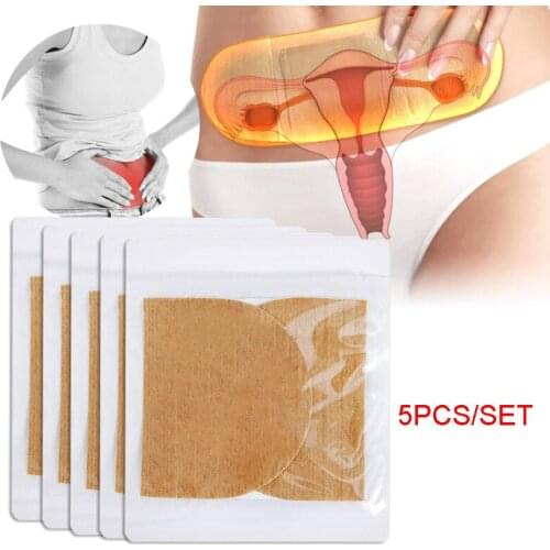 5 Pcs Wormwood Abdomen Warmer Pads Menstrual Disorders Uterus Cold Stomach Cold Heating Pad Patch Heat Long Lasting Patch DFA