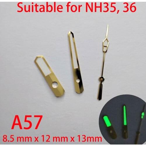 A57 suitable for NH35 watch pointers, watch accessories hand watch custom accessories NH36 Green luminous