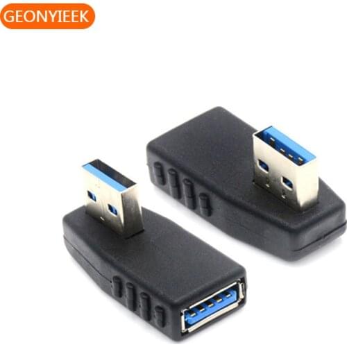 GEONYIEEK 90 Degree Left Turn High Speed USB 2.0 A Male To USB Female Extension Adapter Adapter for Audio Cable Extension