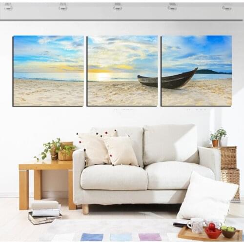 Diamond Embroidery Sunset Beach Seascape Diamond painting Full square round mosaic rhinestone triptych Vintage Decor home C977