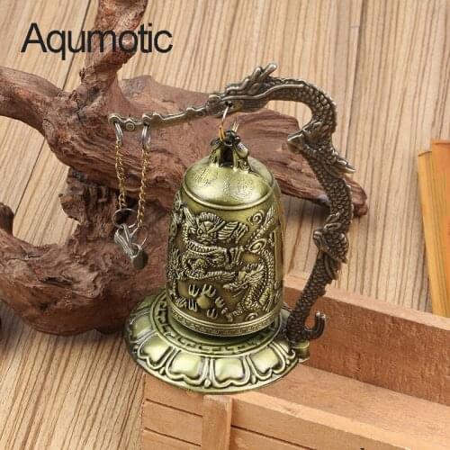 Aqumotic Bronze Chimes Dragon Bell Feng Shui Decoration Set of Bells Musical Instrument Clock Antique Chinese Decor