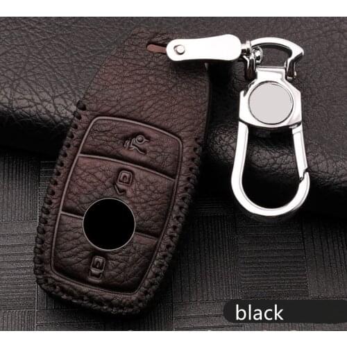 Car Genuine Leather Key Cover Wallet Bag Holder Pocket For Mercedes Benz E Class W213 E200 E260 E300 E320 Auto Accessories