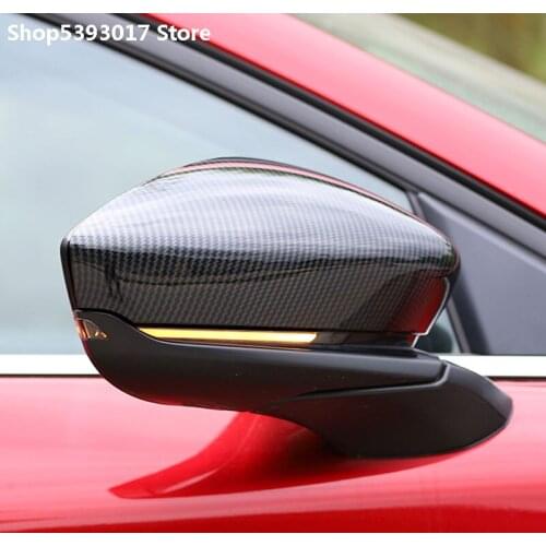 Car Side Mirror Case Chrome Rearview Carbon Fiber Style Mirror Cover Cap Shell For Mazda CX-30 CX30 2020 2021 Accessories