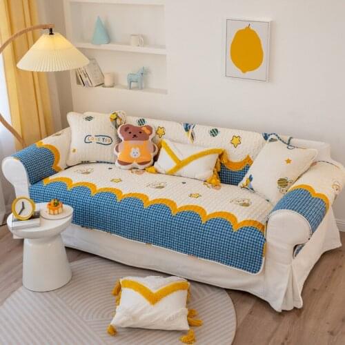Nordic Cartoon Spindrift Sofa Cover Four Seasons Universal Non-Slip Skin-Friendly Fashion Corner Sofa Towel For Living Room