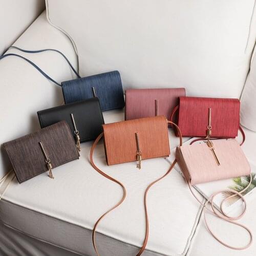 Ladies Bags 2020 New Summer PU Flip Korean Style Tassel Fashion Solid Buckle Soft Shoulder Bag Mini Bag Wallet Ladies Lady Bag