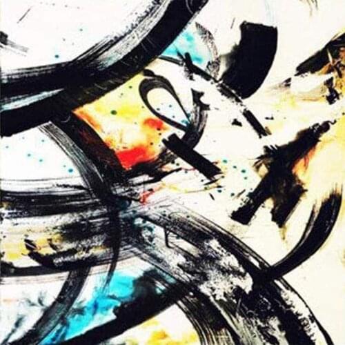 Decorative Art Abstract Paintings Black White Red Hand Oil Artwork Modern Wall Decor Living Room BathRoom Bedroom Blurred Line