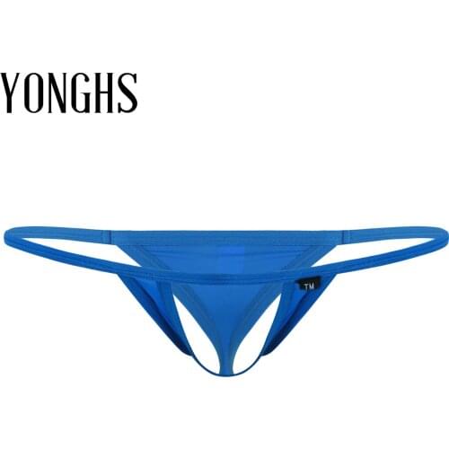 Erotic Lingerie Underwear Men Sexy Briefs Thongs and G-Strings Open Butt T-Back Panties Front Hole Bulge Pouch T-Back Underpants